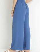 j&x Pantaloni largi bleumarin cu curea de material și elastic în talie Dellisa