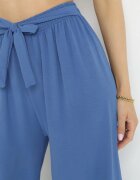 j&x Pantaloni largi bleumarin cu curea de material și elastic în talie Dellisa