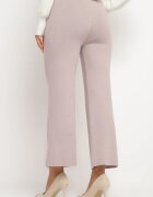 j&x Pantaloni largi mov deschis cu talie înaltă și bandă elastică în talie decorate cu strasuri Saviane