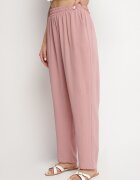 j&x Pantaloni Largi Roz din Bumbac și Talie Înaltă Neorenna