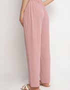 j&x Pantaloni Largi Roz din Bumbac și Talie Înaltă Neorenna