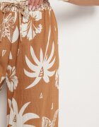 j&x Pantaloni Maro cu Imprimeu Tropical și cu Picioare Largi Emivelli