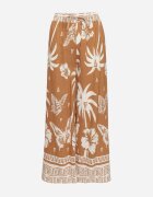 j&x Pantaloni Maro cu Imprimeu Tropical și cu Picioare Largi Emivelli