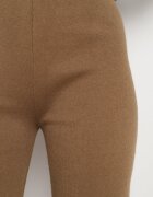 j&x Pantaloni Maro deschis Largi cu talie înaltă și elastic în talie decorați cu Zirconii Saviane