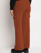 j&x Pantaloni Maro Tricotați cu croială largă cu elastic în talie și buzunare Emarissea