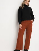 j&x Pantaloni Maro Tricotați cu croială largă cu elastic în talie și buzunare Emarissea