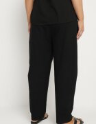 j&x Pantaloni Negri Clasici din bumbac cu elastic în talie Olozi