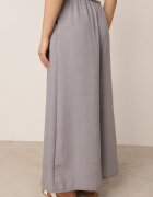 j&x Pantaloni palazzo largi din vâscoză cu talie înaltă și șnur Calamia Gri