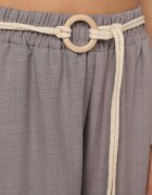 j&x Pantaloni palazzo largi din vâscoză cu talie înaltă și șnur Calamia Gri