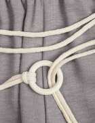 j&x Pantaloni palazzo largi din vâscoză cu talie înaltă și șnur Calamia Gri