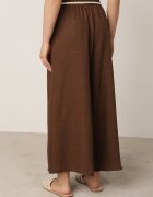 j&x Pantaloni palazzo largi din vâscoză cu talie înaltă și șnur Calamia Maro