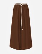 j&x Pantaloni palazzo largi din vâscoză cu talie înaltă și șnur Calamia Maro