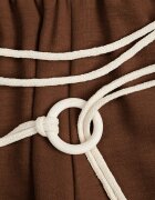 j&x Pantaloni palazzo largi din vâscoză cu talie înaltă și șnur Calamia Maro