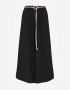 j&x Pantaloni palazzo largi din vâscoză cu talie înaltă și șnur Calamia Negri