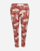j&x Pantaloni Portocaliu-Alb cu Talie Înaltă cu Buzunare cu Imprimeu Floral Givona