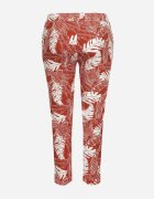 j&x Pantaloni Portocaliu-Alb cu Talie Înaltă cu Buzunare cu Imprimeu Floral Givona