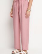 j&x Pantaloni roz din Bumbac și Legătură Maiovelle