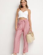 j&x Pantaloni roz din Bumbac și Legătură Maiovelle