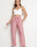 j&x Pantaloni roz din Bumbac și Legătură Maiovelle