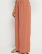 j&x Pantaloni Roz Largi cu Elastic în Talie Sliverta