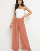 j&x Pantaloni Roz Largi cu Elastic în Talie Sliverta