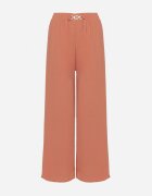 j&x Pantaloni Roz Largi cu Elastic în Talie Sliverta