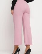 j&x Pantaloni Roz Largi cu talie înaltă și elastic în talie Decorați cu Zirconii Saviane