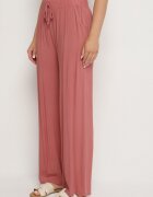j&x Pantaloni Roz Viscoză Largi Cu Talie Înaltă Nairolla