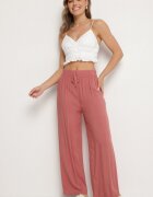 j&x Pantaloni Roz Viscoză Largi Cu Talie Înaltă Nairolla
