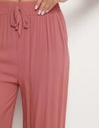 j&x Pantaloni Roz Viscoză Largi Cu Talie Înaltă Nairolla