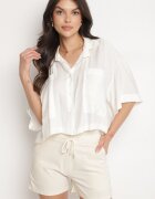 j&x Pantaloni scurți Bej deschis din Bumbac cu Talie Înaltă Decorați cu Volan și Șnur Acreria