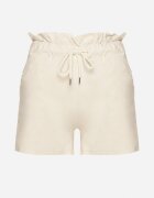 j&x Pantaloni scurți Bej deschis din Bumbac cu Talie Înaltă Decorați cu Volan și Șnur Acreria