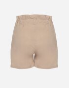 j&x Pantaloni scurți Bej din bumbac cu talie înaltă decorate cu volan și șnur Acreria