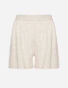 j&x Pantaloni scurți bej din In și Viscoză cu o croială clasică cu elastic în talie și buzunare Tolavera