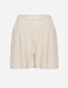 j&x Pantaloni scurți bej din viscoză și in cu croială clasică și talie înaltă Linelle