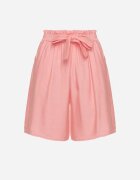 j&x Pantaloni scurți din viscoză roz cu talie înaltă și curea Lumovelle