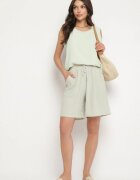 j&x Pantaloni scurți verde deschis din bumbac cu talie înaltă și cu șnur Talonessa
