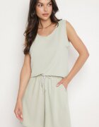 j&x Pantaloni scurți verde deschis din bumbac cu talie înaltă și cu șnur Talonessa