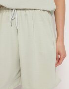 j&x Pantaloni scurți verde deschis din bumbac cu talie înaltă și cu șnur Talonessa