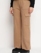 j&x Pantaloni Tricotați Bej închis Croi larg Cu elastic în talie și buzunare Emarissea
