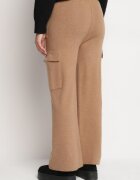 j&x Pantaloni Tricotați Bej închis Croi larg Cu elastic în talie și buzunare Emarissea