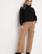 j&x Pantaloni Tricotați Bej închis Croi larg Cu elastic în talie și buzunare Emarissea