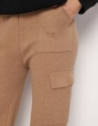 j&x Pantaloni Tricotați Bej închis Croi larg Cu elastic în talie și buzunare Emarissea