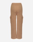 j&x Pantaloni Tricotați Bej închis Croi larg Cu elastic în talie și buzunare Emarissea