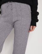 j&x Pantaloni Tricotati Gri cu Lână cu Buzunare Decorative Monilana