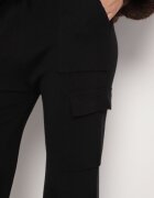 j&x Pantaloni Tricotați Negri cu croială largă cu elastic în talie și buzunare Emarissea