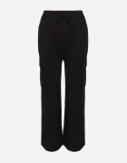 j&x Pantaloni Tricotați Negri cu croială largă cu elastic în talie și buzunare Emarissea