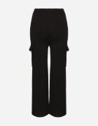 j&x Pantaloni Tricotați Negri cu croială largă cu elastic în talie și buzunare Emarissea
