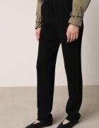 j&x Pantaloni Tricotați Negri cu Lână și Buzunare Decorative Monilana