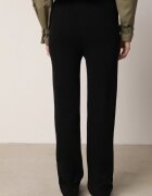j&x Pantaloni Tricotați Negri cu Lână și Buzunare Decorative Monilana
